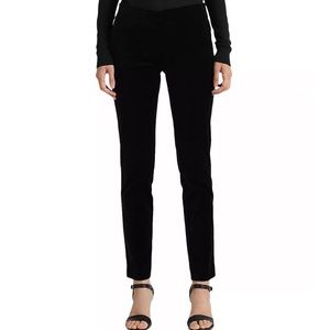LAUREN RALPH LAUREN Stretch Velvet Skinny Ankle Pants